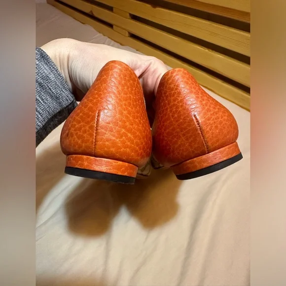 Gucci Beige/Orange GG Canvas And Leather Horsebit Ballet Flats US size 9 - Picture 4 of 7